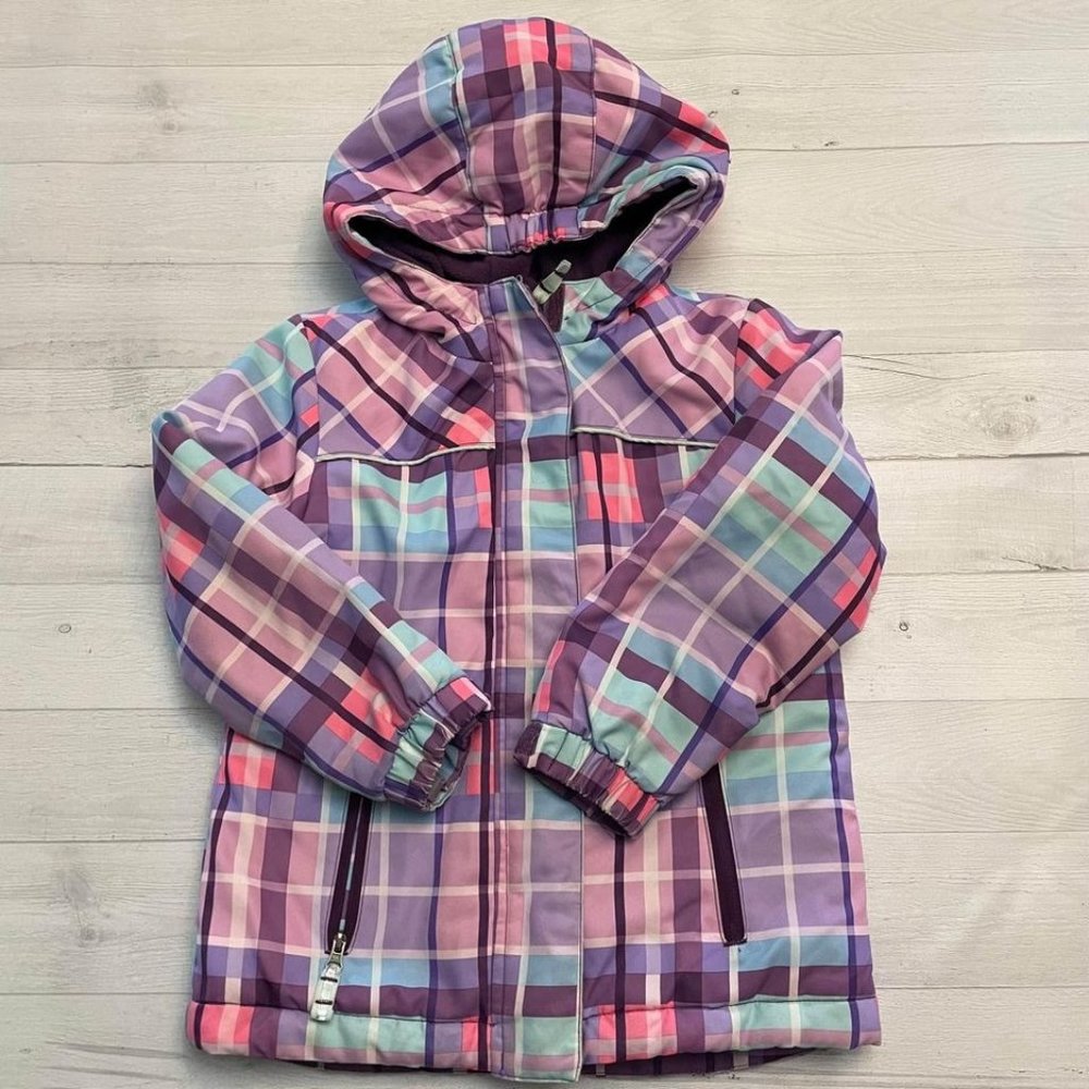 Cherokee girls pink purple‎ plaid winter jscket size 5